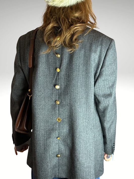 Blazer Upcyclé – Héritage grey (Pièce Unique) taille 40/42/44