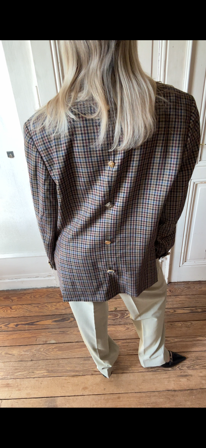 Blazer oversize à épaulettes motif Pied de Poule - Bess