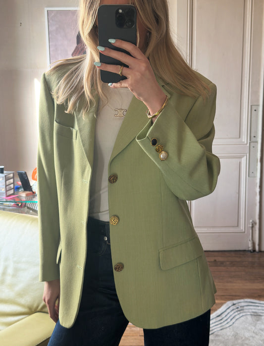 Blazer Oversize en Laine et Lin – Taille 34/36 | Pièce Unique NO12