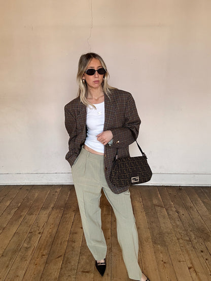 Blazer oversize à épaulettes motif Pied de Poule - Bess