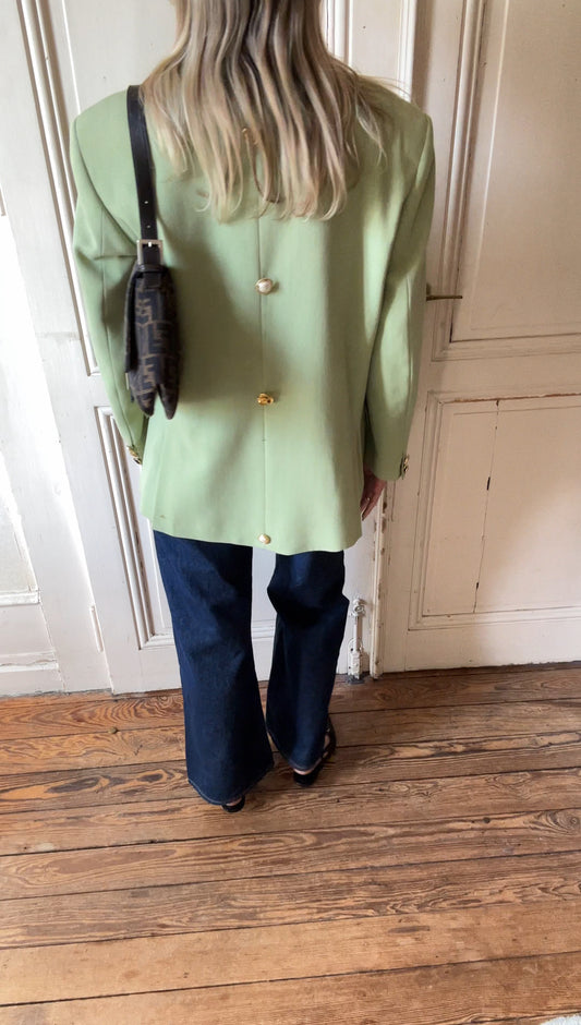 Blazer Oversize en Laine et Lin – Taille 34/36 | Pièce Unique NO12