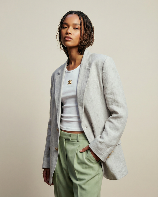 Blazer en lin tailoring blanc no 13