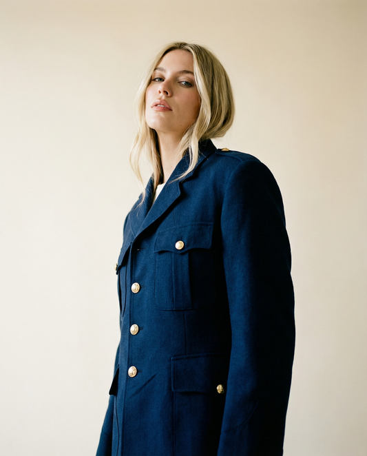Blazer Reworked Uniform Blue